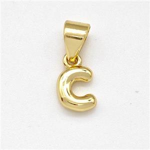 Copper Letter-C Pendant Gold Plated, approx 6-7mm