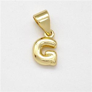 Copper Letter-G Pendant Gold Plated, approx 6-7mm