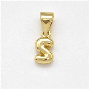 Copper Letter-S Pendant Gold Plated, approx 6-7mm