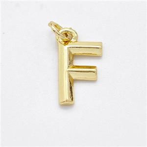 Copper Letter-F Pendant Gold Plated, approx 9-12.5mm