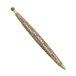 Copper Spike Pendant Micropave Zirconia Gold Plated, approx 5-60mm