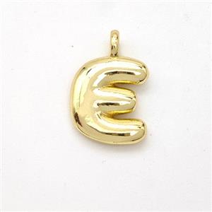 Copper Letter-E Pendant Gold Plated, approx 13-17mm