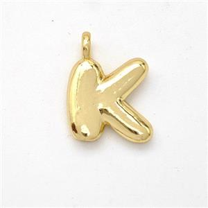 Copper Letter-K Pendant Gold Plated, approx 13-17mm