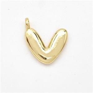 Copper Letter-V Pendant Gold Plated, approx 13-17mm