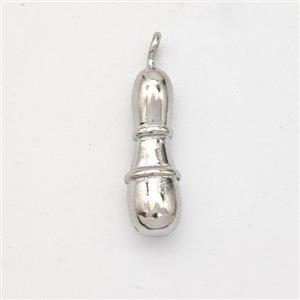 Copper Letter-I Pendant Platinum Plated, approx 16-20mm