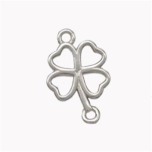 Copper Clover Connector Platinum Plated, approx 11-13mm