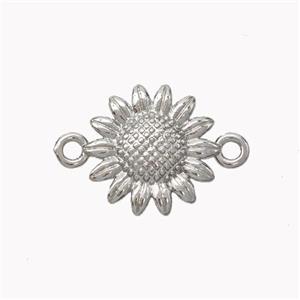 Copper Sunflower Connector Platinum Plated, approx 12mm