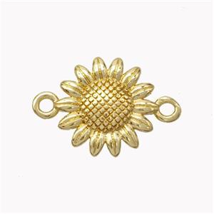 Copper Sunflower Connector Gold Plated, approx 12mm