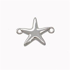 Copper Starfish Connector Platinum Plated, approx 12mm