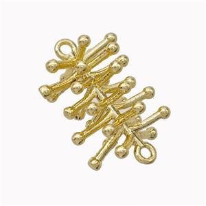 Branch Charms Copper Connector Gold Plated, approx 12-16mm