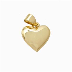 Copper Heart Pendant Gold Plated, approx 12mm