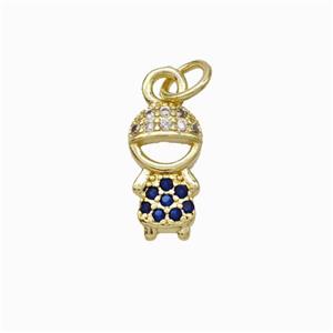 Copper Boy Kids Pendant Pave Zirconia Gold Plated, approx 6.5-12mm