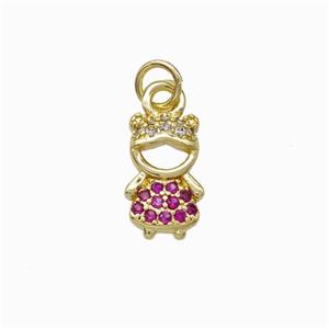 Copper Girl Kids Pendant Pave Zirconia Gold Plated, approx 7-12mm