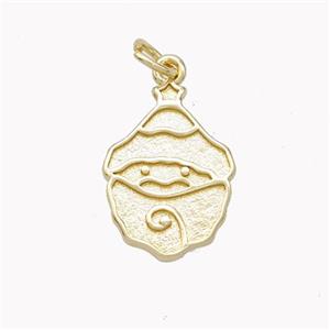 Santa Claus Charms Copper Pendant Gold Plated, approx 12-17mm