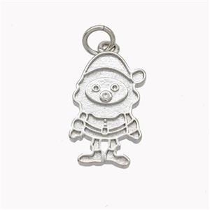 Christmas Gingerbread Man Charms Copper Pendant Platinum Plated, approx 10-17mm