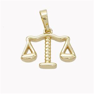 Copper Libra Pendant Gold Plated, approx 15-16mm