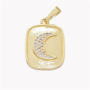 Copper Moon Pendant Pave Zirconia Gold Plated, approx 14-16mm