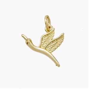 Copper Goose Pendant Birds Gold Plated, approx 10-16mm