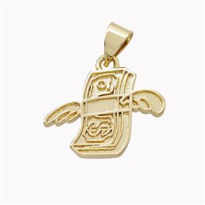 Copper CashMoney Pendant Gold Plated, approx 14-18mm