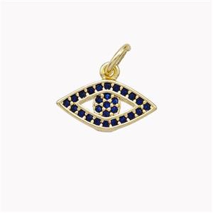 Copper Eye Pendant Micropave Zirconia Gold Plated, approx 7-13mm