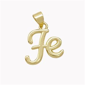 Copper Fe Pendant Gold Plated, approx 14.5mm
