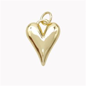 Copper Heart Pendant Gold Plated, approx 12-15mm