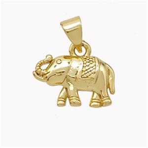 Copper Elephant Pendant Gold Plated, approx 9-15mm