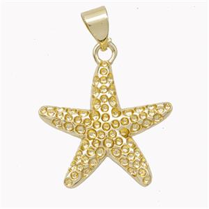 Copper Starfish Pendant Gold Plated, approx 19mm