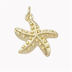 Copper Starfish Pendant Gold Plated, approx 17mm