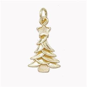 Christmas Tree Copper Pendant Gold Plated, approx 11-17mm