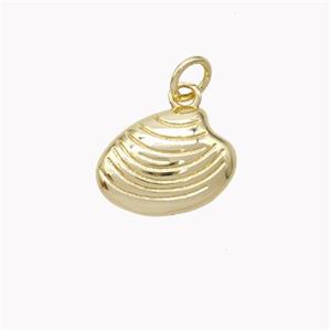 Copper Scallop Shell Pendant Gold Plated, approx 10-14mm