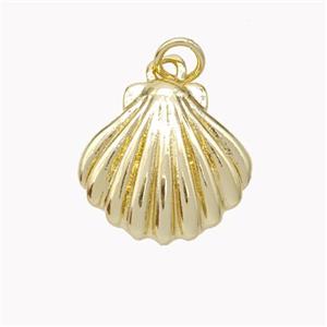 Copper Scallop Shell Pendant Gold Plated, approx 16mm