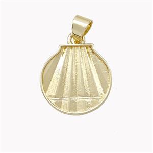 Copper Scallop Shell Pendant Gold Plated, approx 15mm