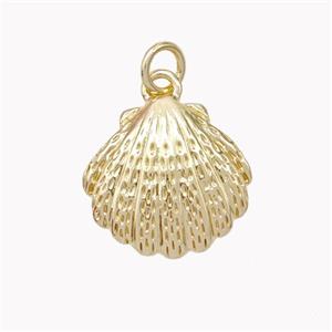 Copper Scallop Shell Pendant Gold Plated, approx 15mm