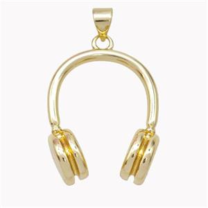 Earphone Charms Copper Pendant Gold Plated, approx 20-25mm