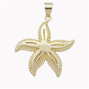 Copper Starfish Pendant Gold Plated, approx 28mm