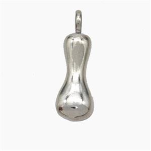 Copper Letter-I Pendant Platinum Plated, approx 13-18mm