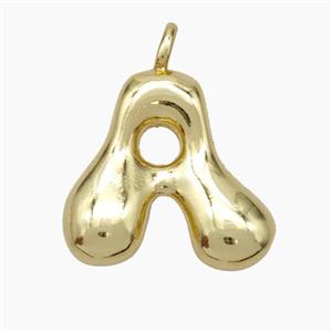 Copper Letter-A Pendant Gold Plated, approx 13-18mm