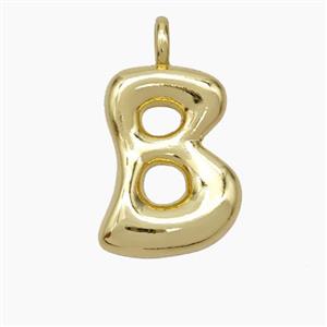 Copper Letter-B Pendant Gold Plated, approx 13-18mm
