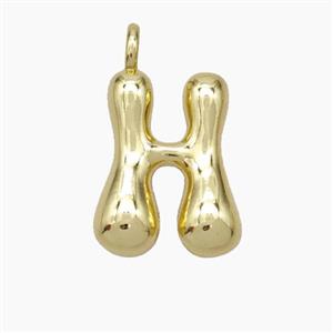 Copper Letter-H Pendant Gold Plated, approx 13-18mm
