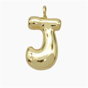 Copper Letter-J Pendant Gold Plated, approx 13-18mm