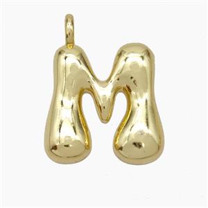 Copper Letter-M Pendant Gold Plated, approx 13-18mm