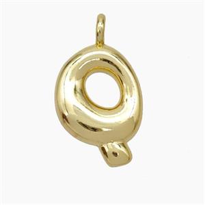 Copper Letter-Q Pendant Gold Plated, approx 13-18mm