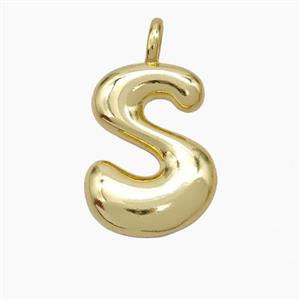 Copper Letter-S Pendant Gold Plated, approx 13-18mm