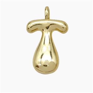 Copper Letter-T Pendant Gold Plated, approx 13-18mm