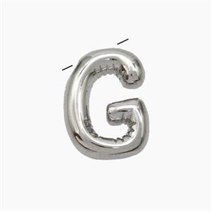 Copper Letter-G Pendant Platinum Plated, approx 10-15mm