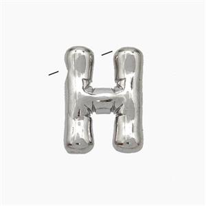 Copper Letter-H Pendant Platinum Plated, approx 10-15mm