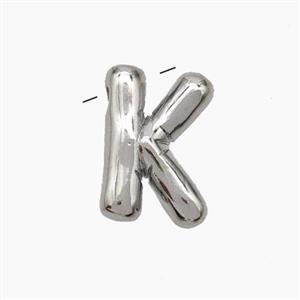 Copper Letter-K Pendant Platinum Plated, approx 10-15mm
