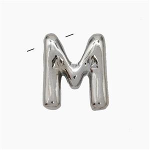 Copper Letter-M Pendant Platinum Plated, approx 10-15mm