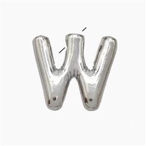 Copper Letter-W Pendant Platinum Plated, approx 10-15mm